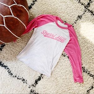 Sherri Hill Pink Baseball Tee Logo